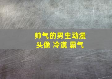 帅气的男生动漫头像 冷漠 霸气